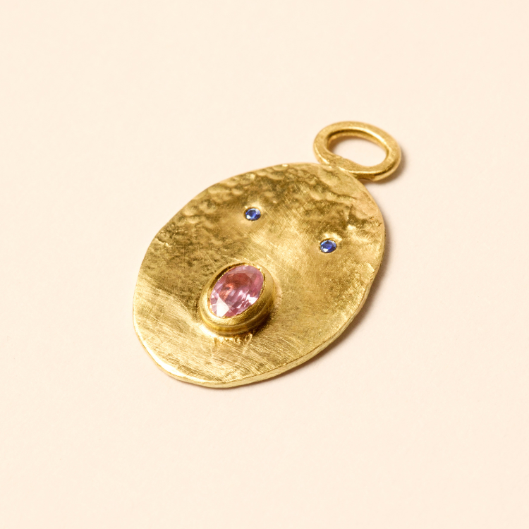 Médaille Henri Saphir Rose - Or 750/1000