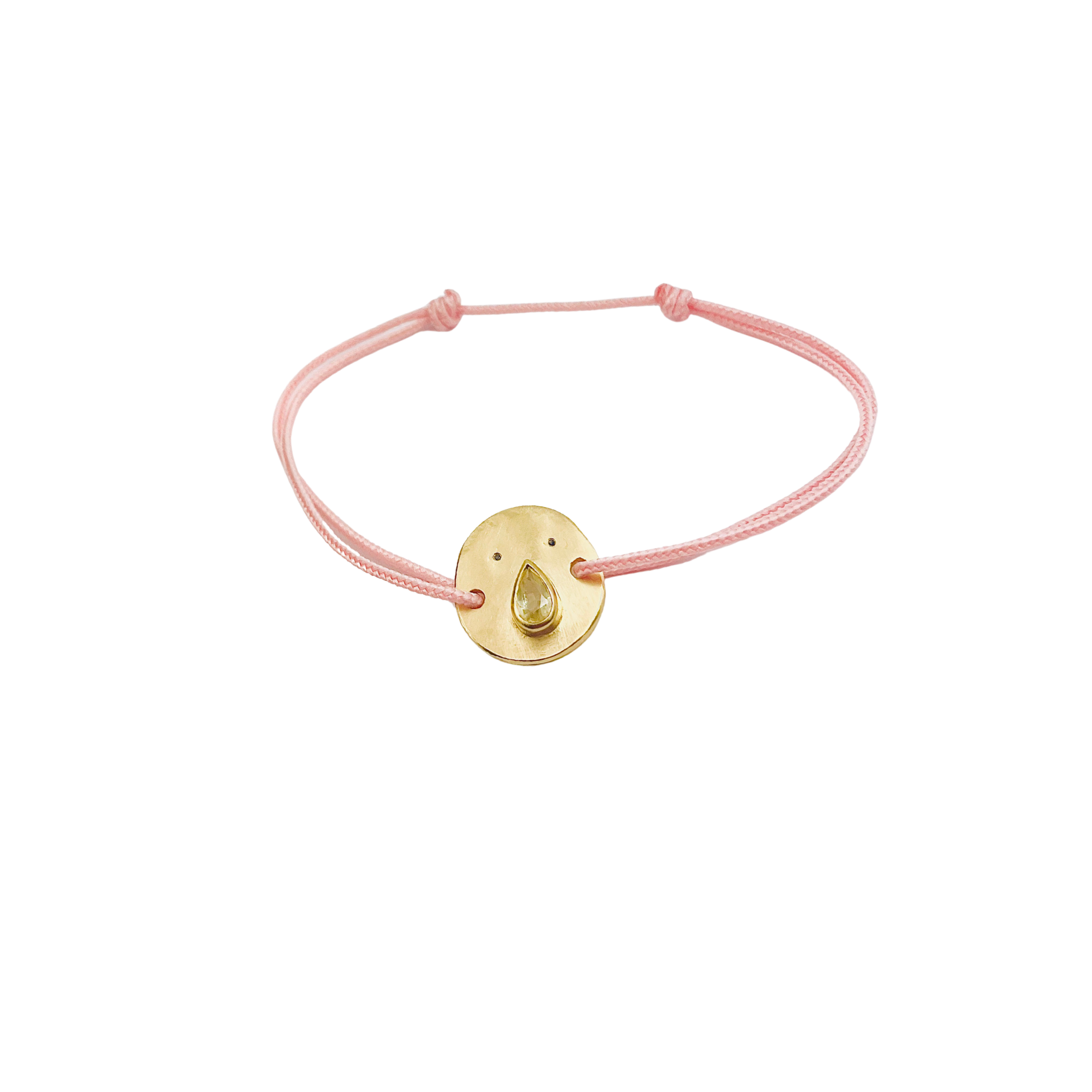 Bracelet Cordon Tronche Paula - Vermeil et Saphir Vert