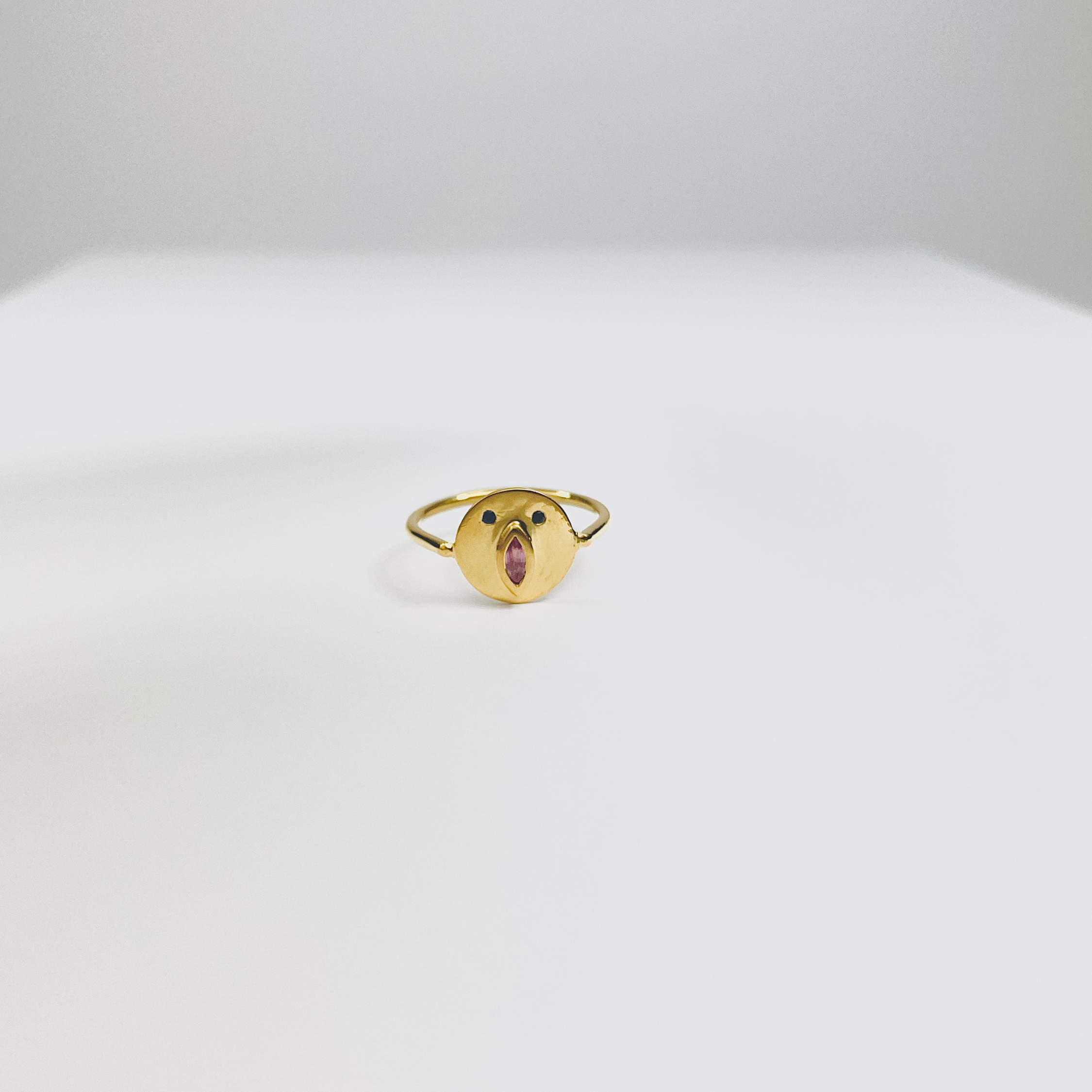 Mini Bague Tronche Louise - Vermeil & Saphir Rose