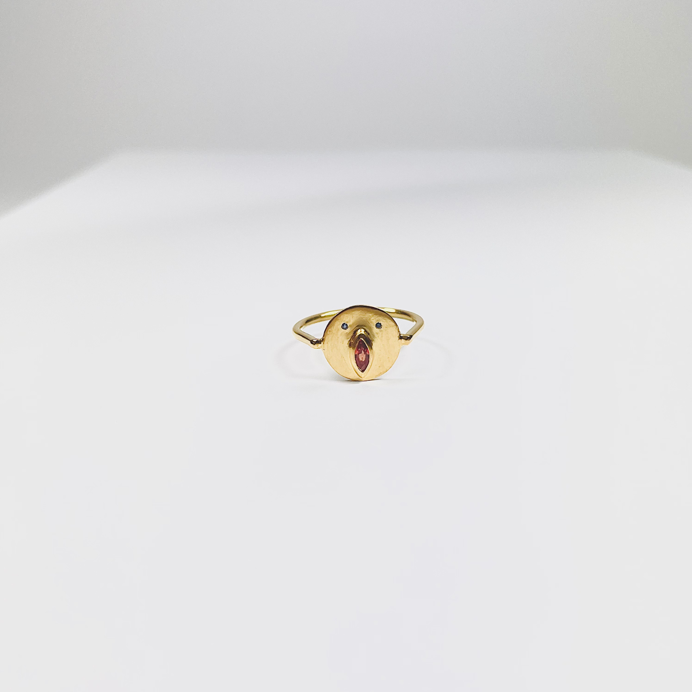 Mini Bague Tronche Louise - Vermeil & Saphir Rouge