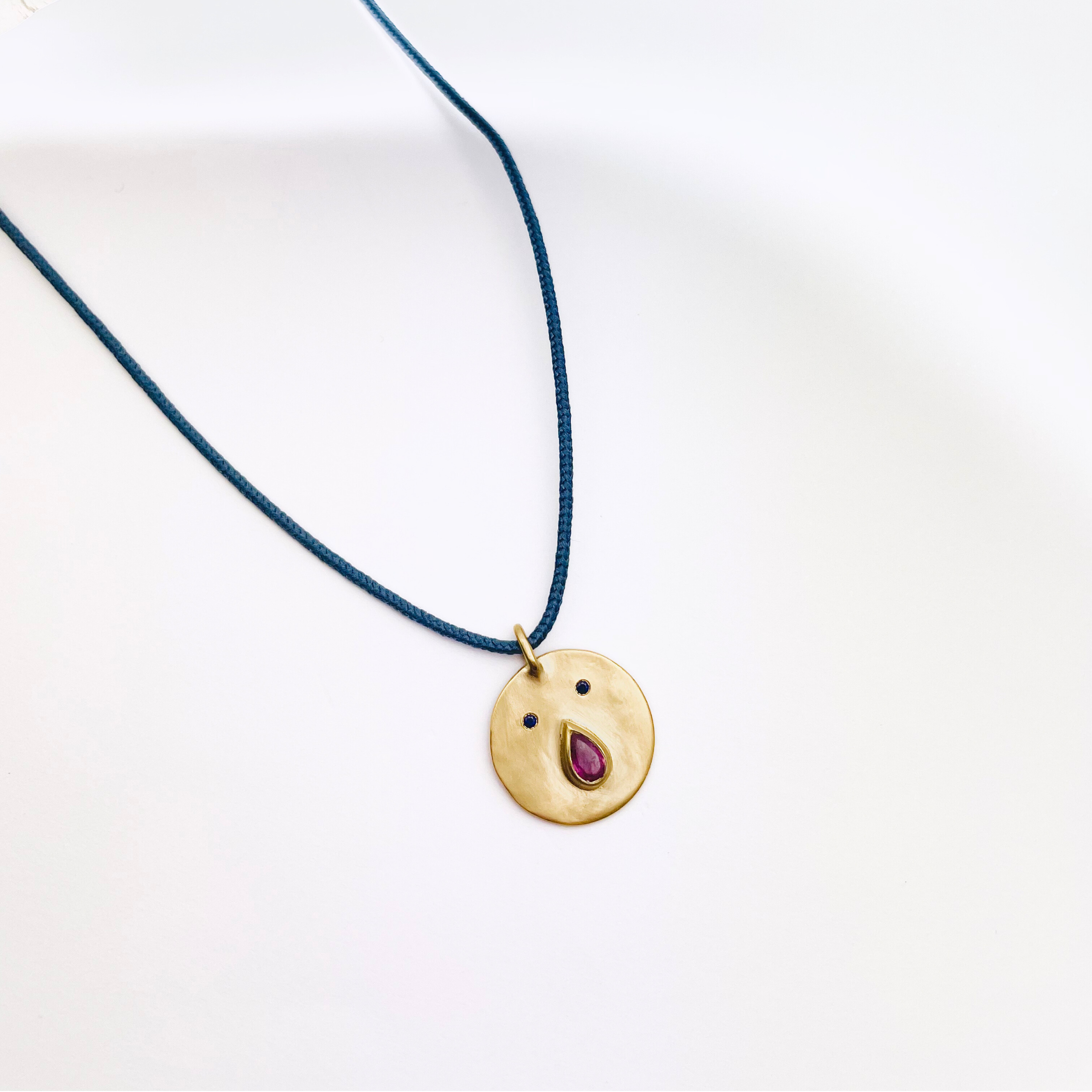 Collier Cordon Tronche Paula - Vermeil et Saphir Bordeaux