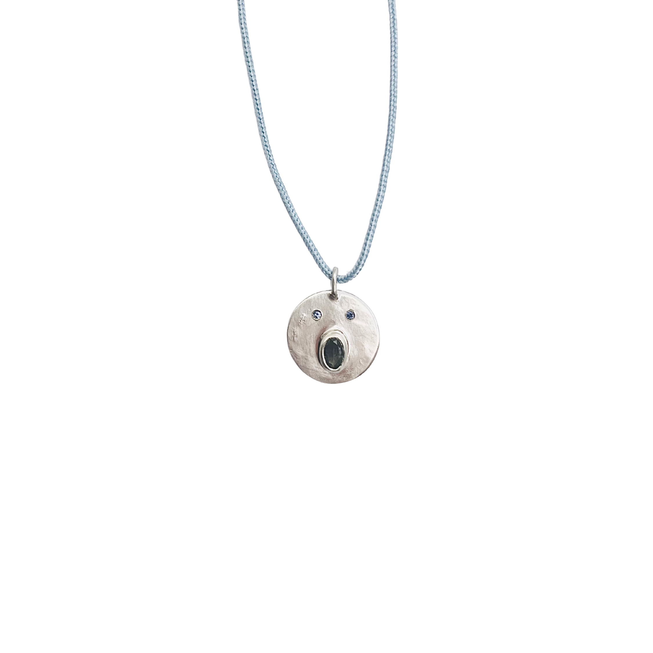 Collier Cordon Tronche Henri - Argent et Saphir Vert foncé