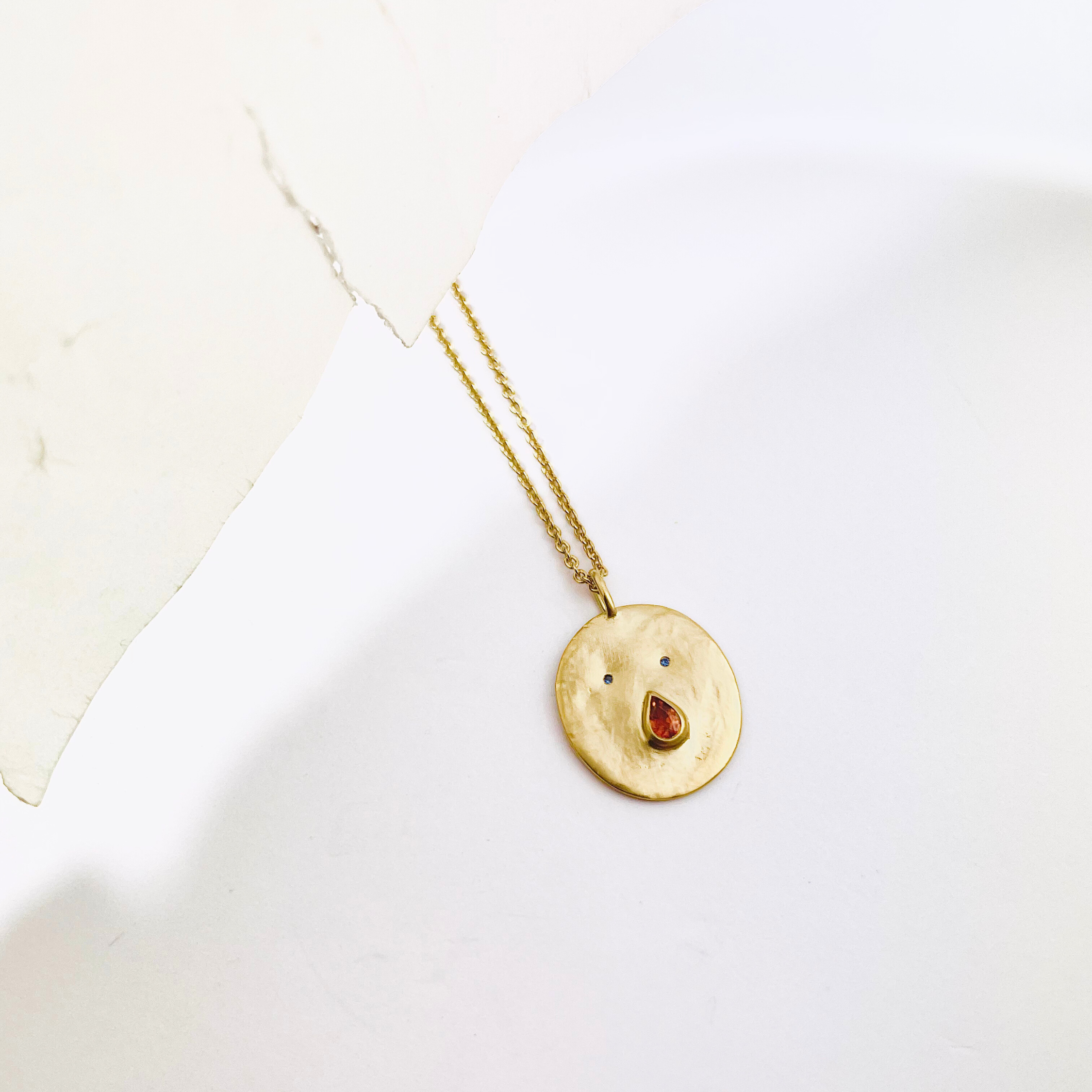 Collier Tronche Paula - Vermeil et Saphir Orange