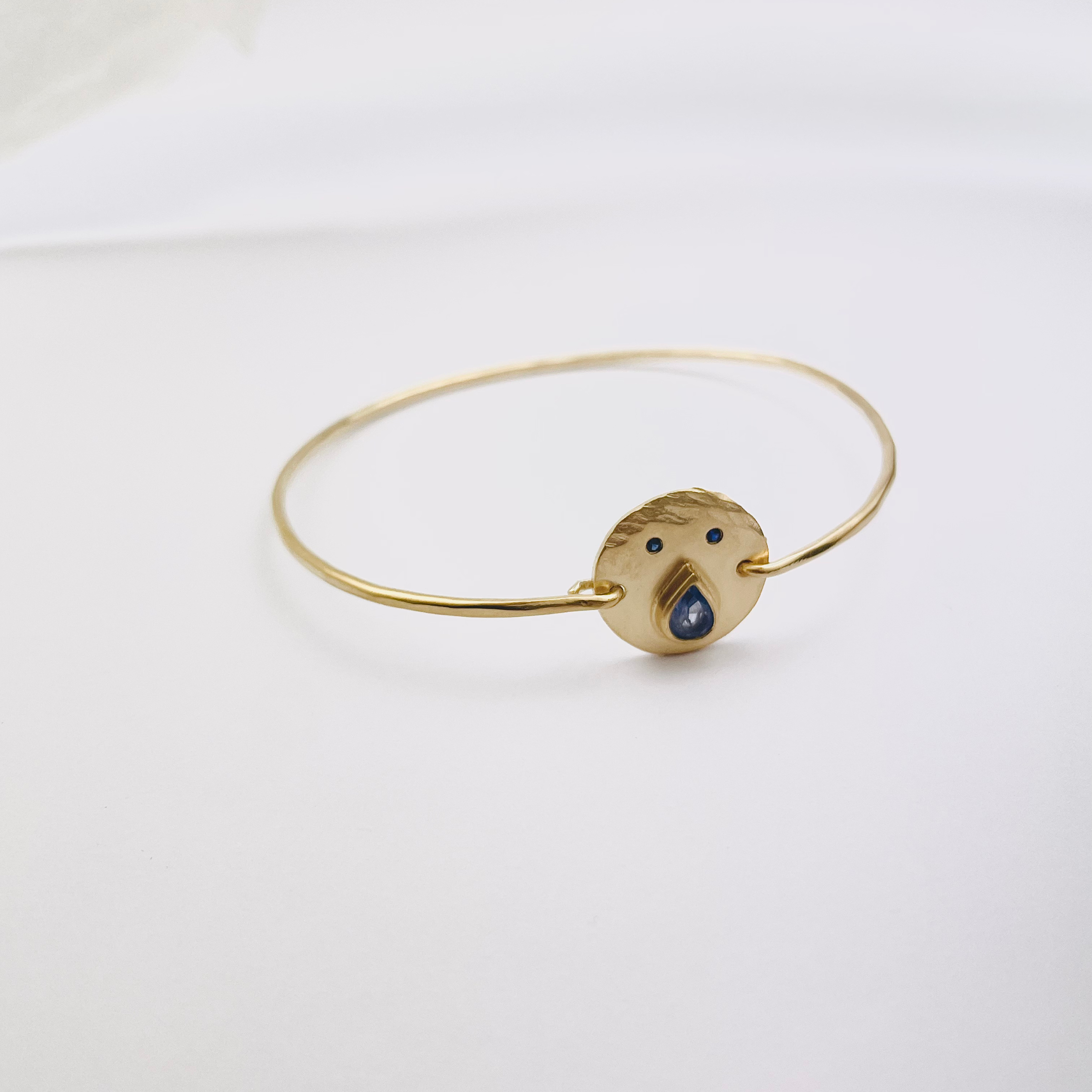 Jonc Tronche Paula - Vermeil et Saphir Bleus