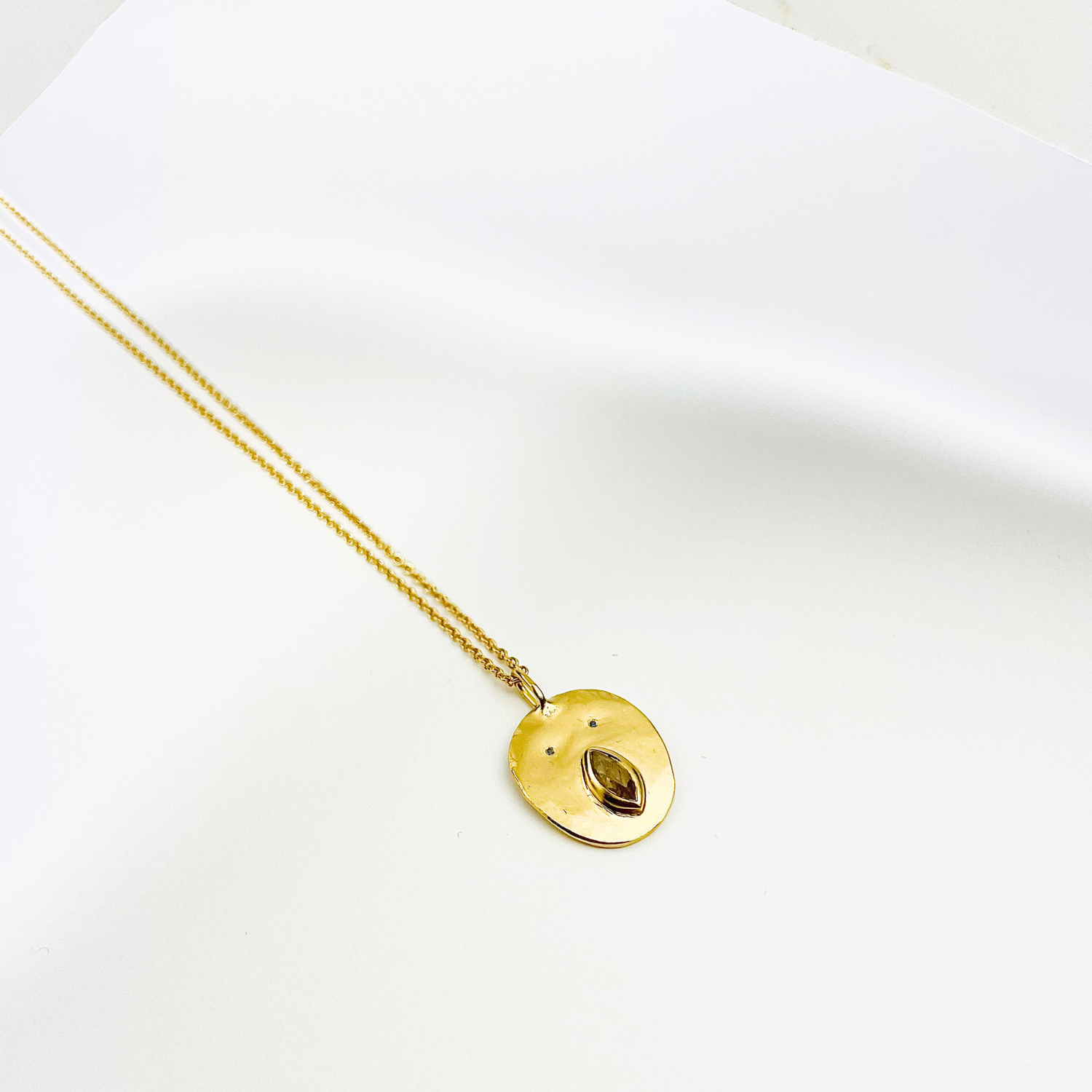 Collier Tronche Louise - Vermeil et Saphir Jaune