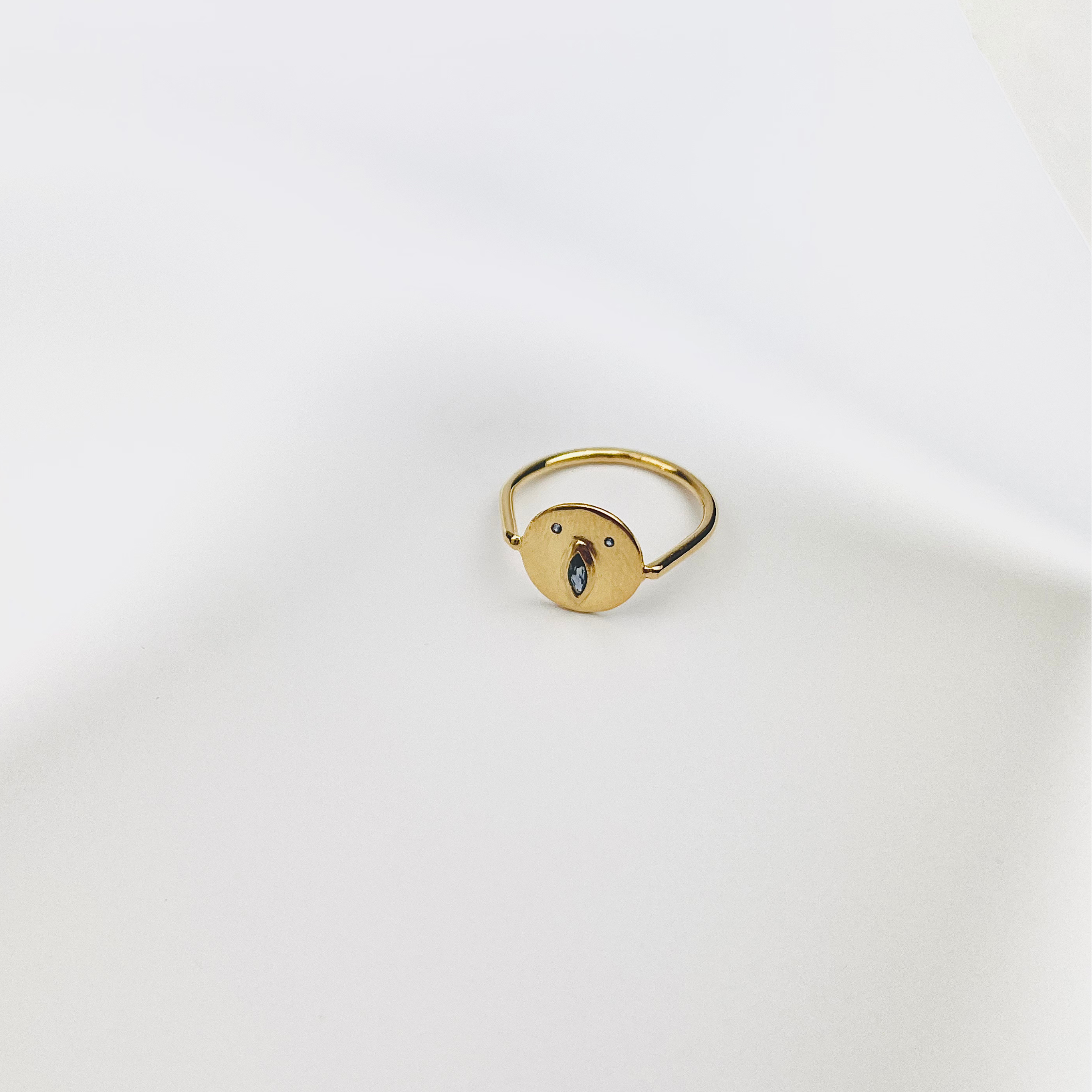 Mini Bague Tronche Louise - Vermeil &amp; Saphir Bleu