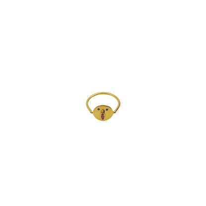 Mini Bague Tronche Louise - Vermeil &amp; Saphir Rose