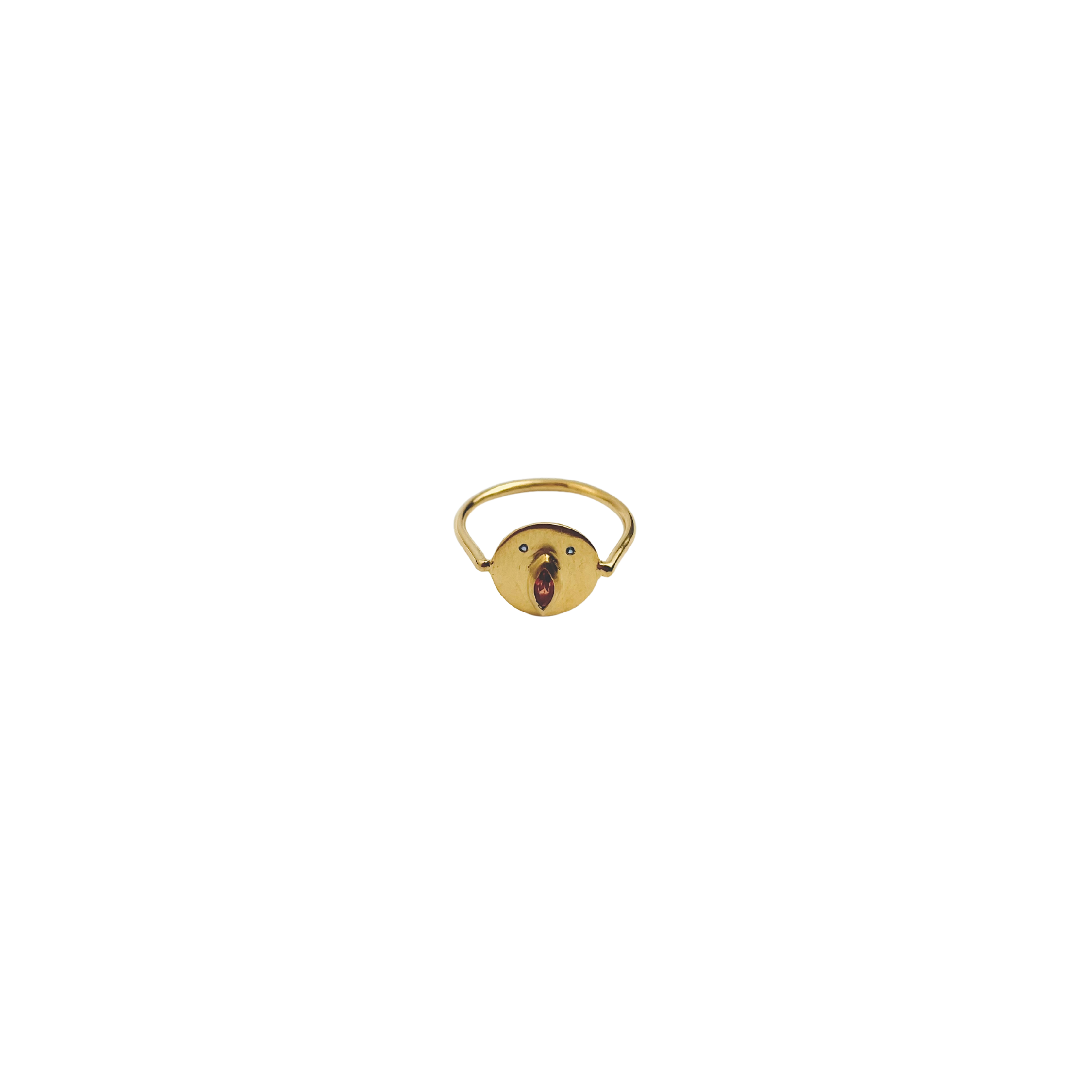 Mini Bague Tronche Louise - Vermeil &amp; Saphir Rouge