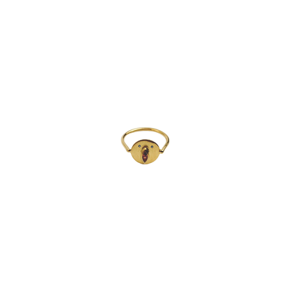 Mini Bague Tronche Louise - Vermeil &amp; Saphir Rouge