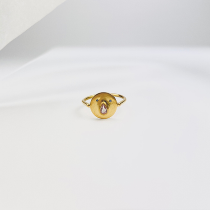 Mini Bague Tronche Paula - Vermeil &amp; Saphir Rose