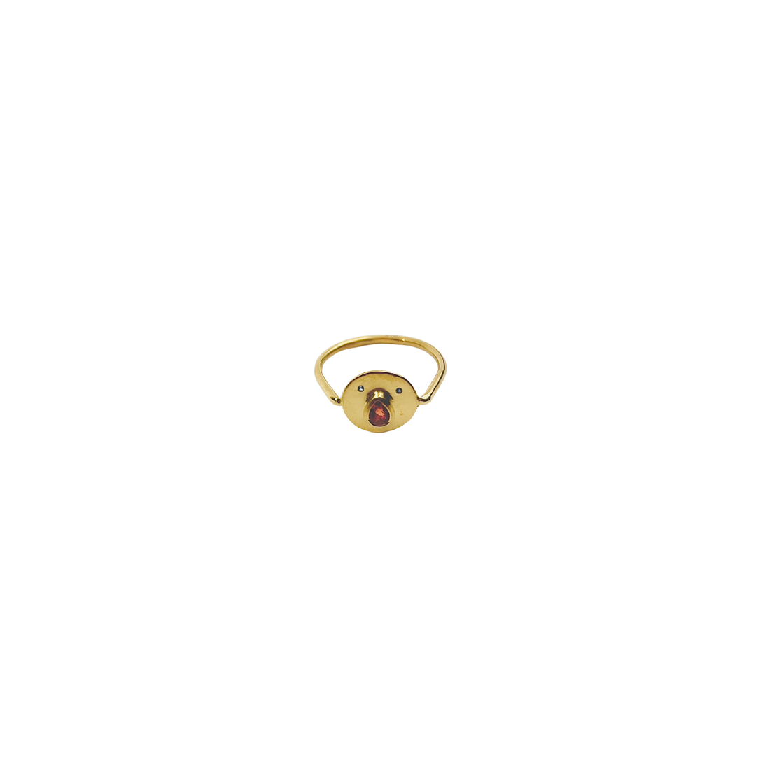 Mini Bague Tronche Paula - Vermeil &amp; Saphir Rouge