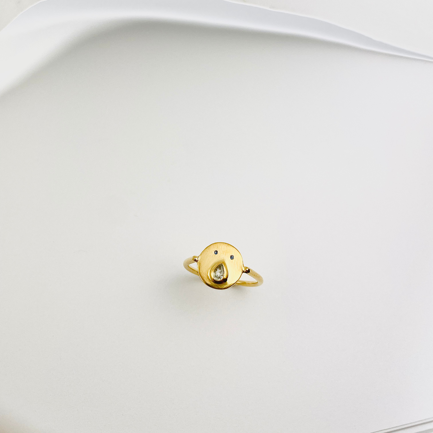 Mini Bague Tronche Paula - Vermeil &amp; Saphir Vert