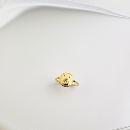 Mini Bague Tronche Paula - Vermeil &amp; Saphir Vert