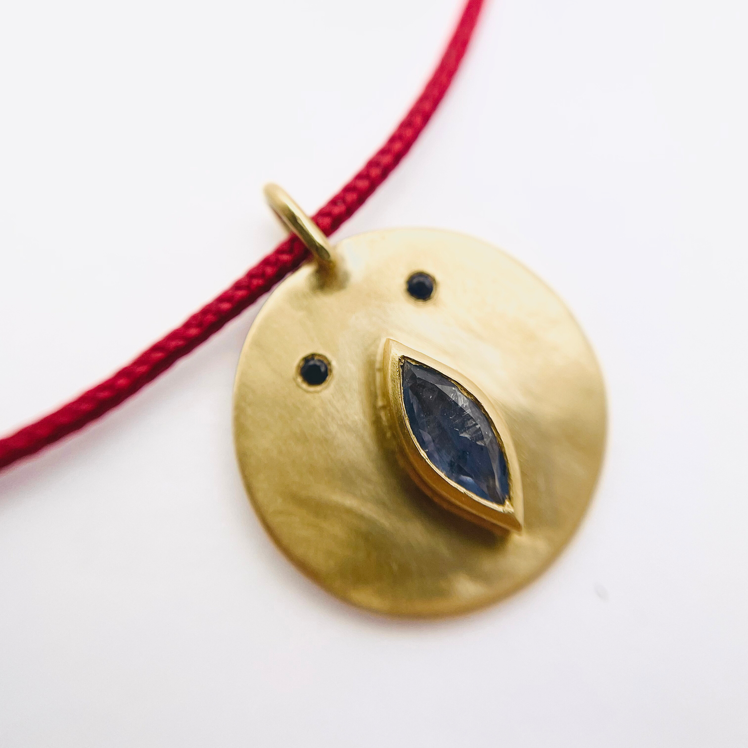 Collier Cordon Tronche Louise - Vermeil et Saphir Bleu