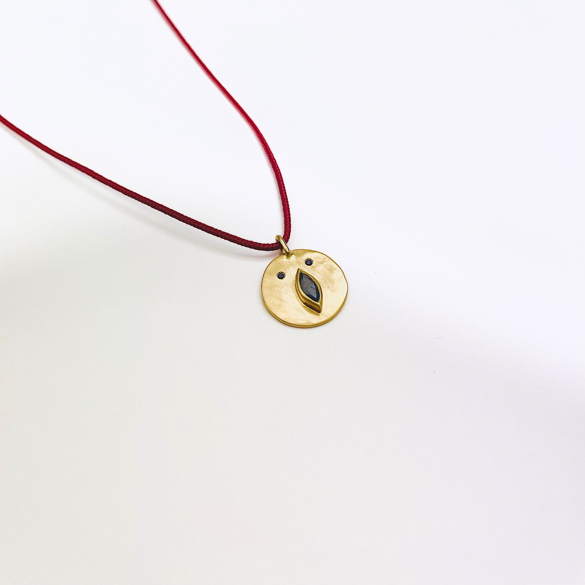 Collier Cordon Tronche Louise - Vermeil et Saphir Bleu