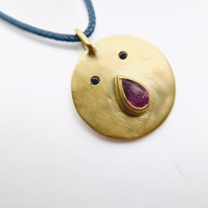 Collier Cordon Tronche Paula - Vermeil et Saphir Bordeaux