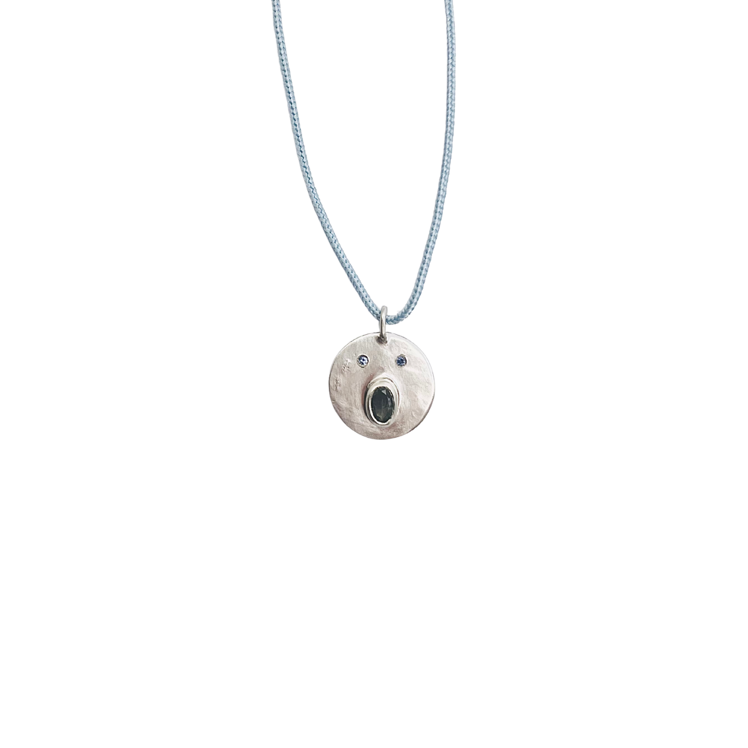 Collier Cordon Tronche Henri - Argent et Saphir Vert foncé