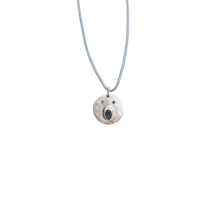 Collier Cordon Tronche Henri - Argent et Saphir Vert foncé