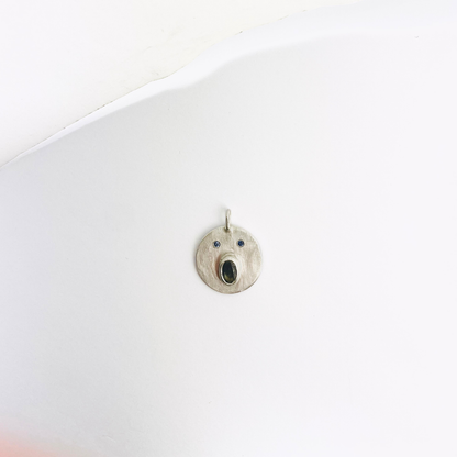 Collier Cordon Tronche Henri - Argent et Saphir Vert foncé