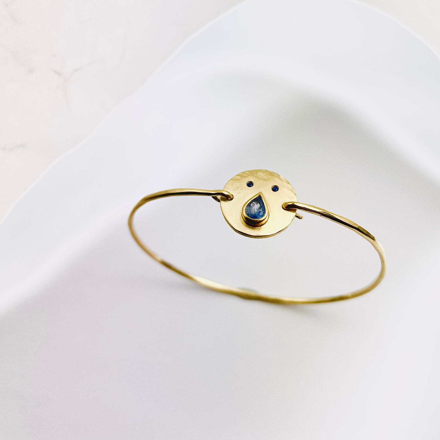 Jonc Tronche Paula - Vermeil et Saphir Bleus