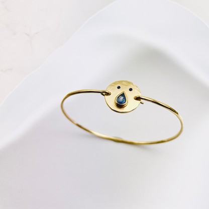 Jonc Tronche Paula - Vermeil et Saphir Bleus