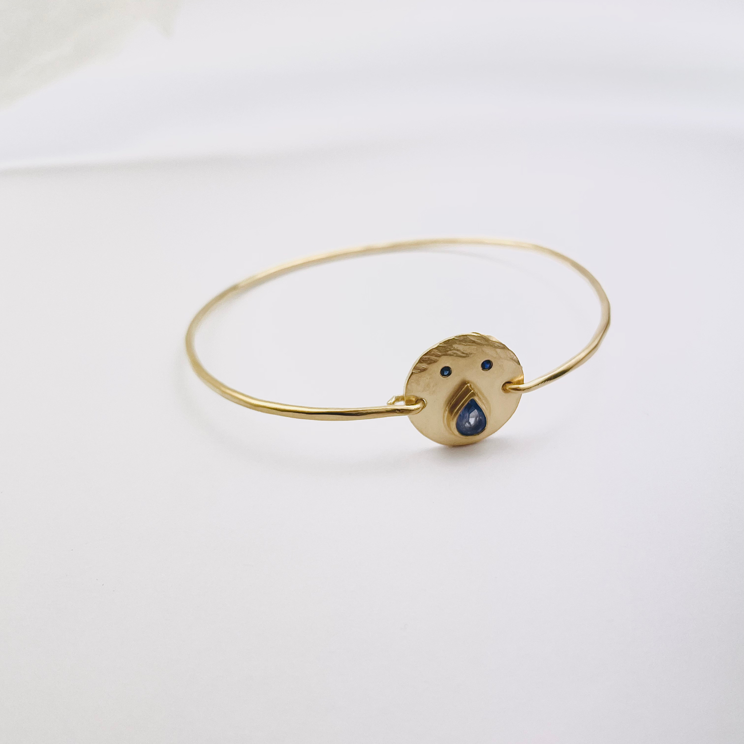 Jonc Tronche Paula - Vermeil et Saphir Bleus