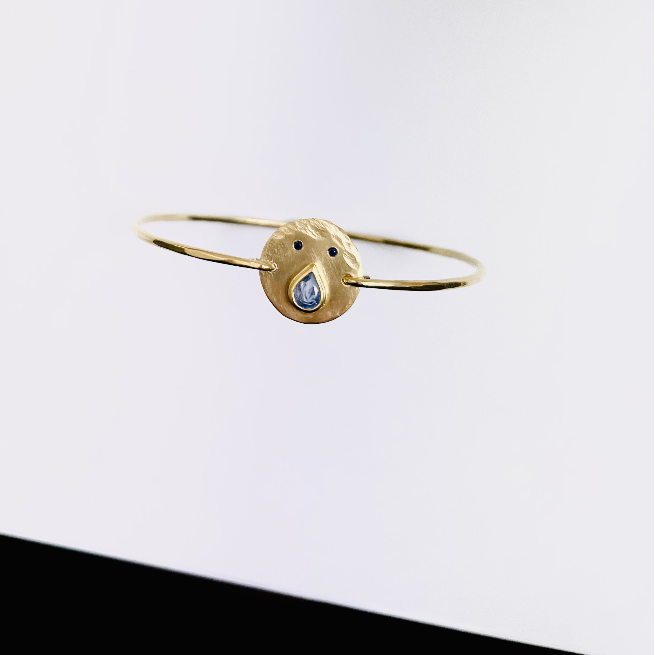 Jonc Tronche Paula - Vermeil et Saphir Bleus