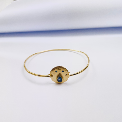 Jonc Tronche Paula - Vermeil et Saphir Bleus