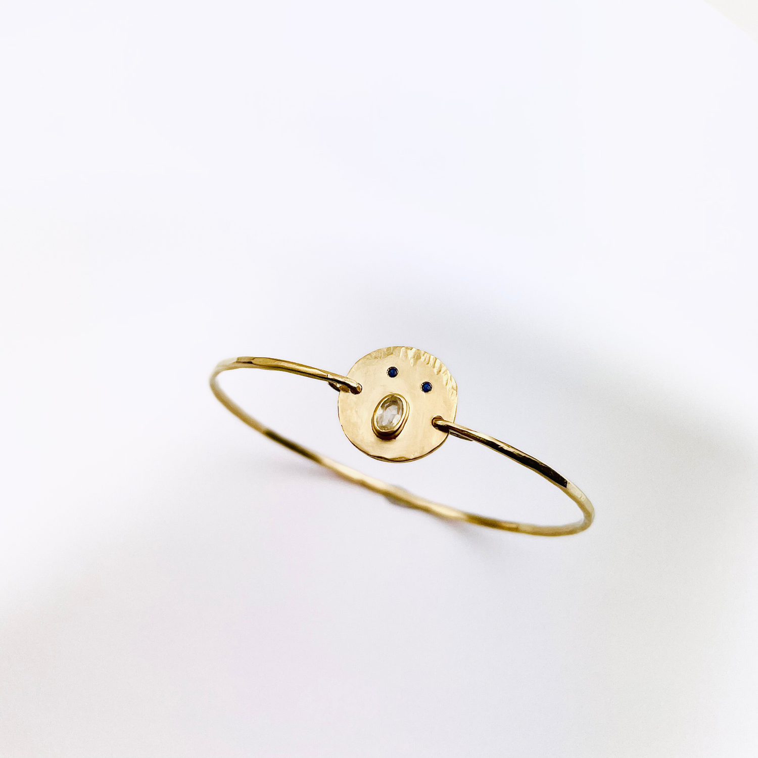 Jonc Tronche Henri - Vermeil et Saphir Transparent