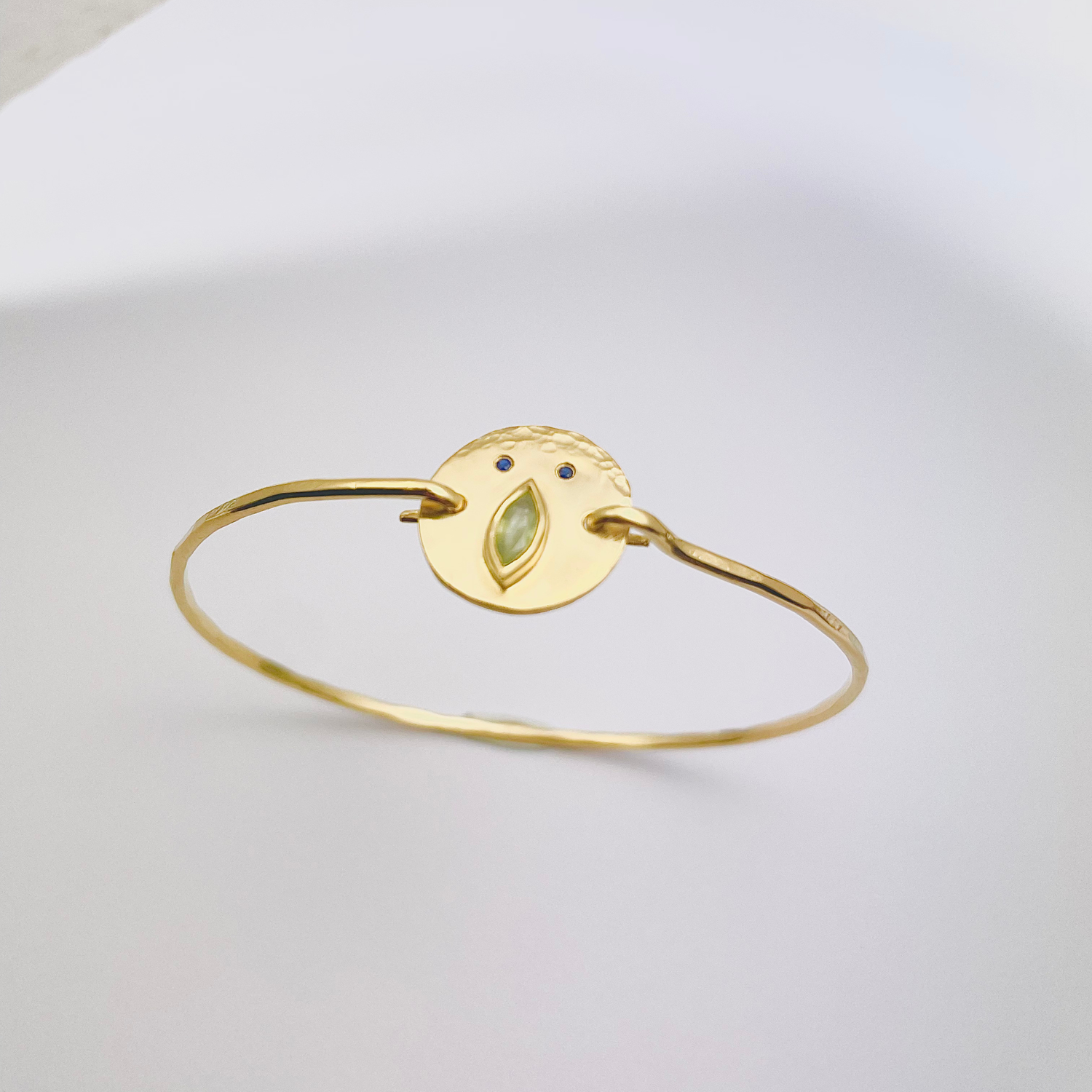 Jonc Tronche Louise - Vermeil et Saphir Vert