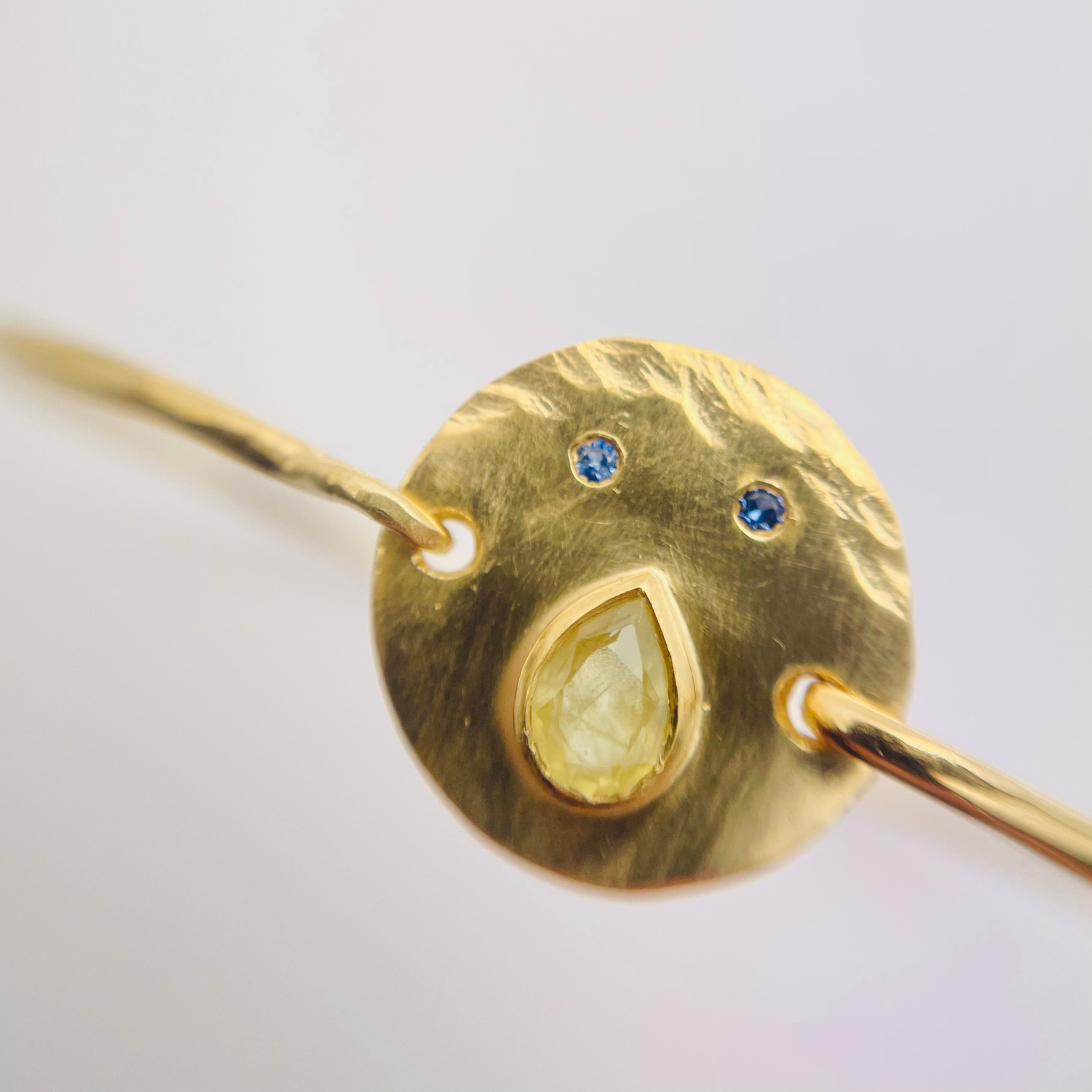 Jonc Tronche Paula - Vermeil et Saphir Jaune/Vert