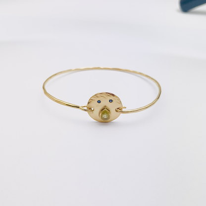 Jonc Tronche Paula - Vermeil et Saphir Jaune/Vert