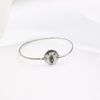 Jonc Tronche Louise - Argent et Saphir Rosé