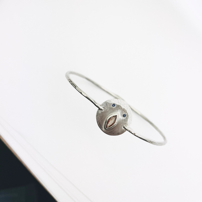 Jonc Tronche Louise - Argent et Saphir Rosé