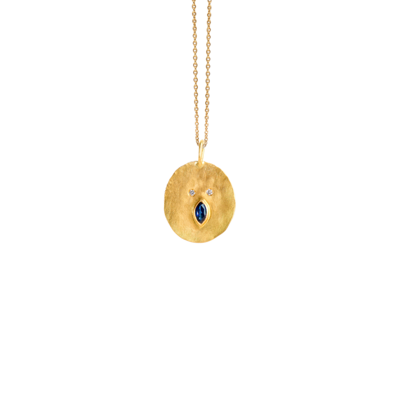 Médaille Louise Diamants et Saphir - Or 750/1000